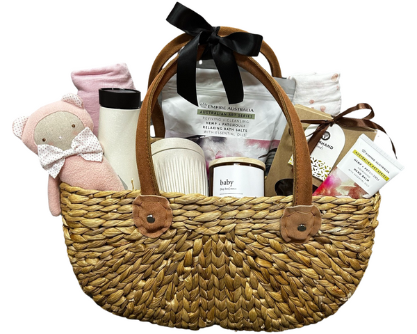 Deluxe Mum and Bub Basket - Grey or Blush
