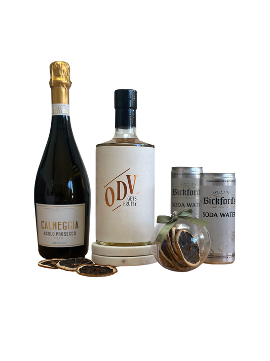 Three bottles with labels on a white background